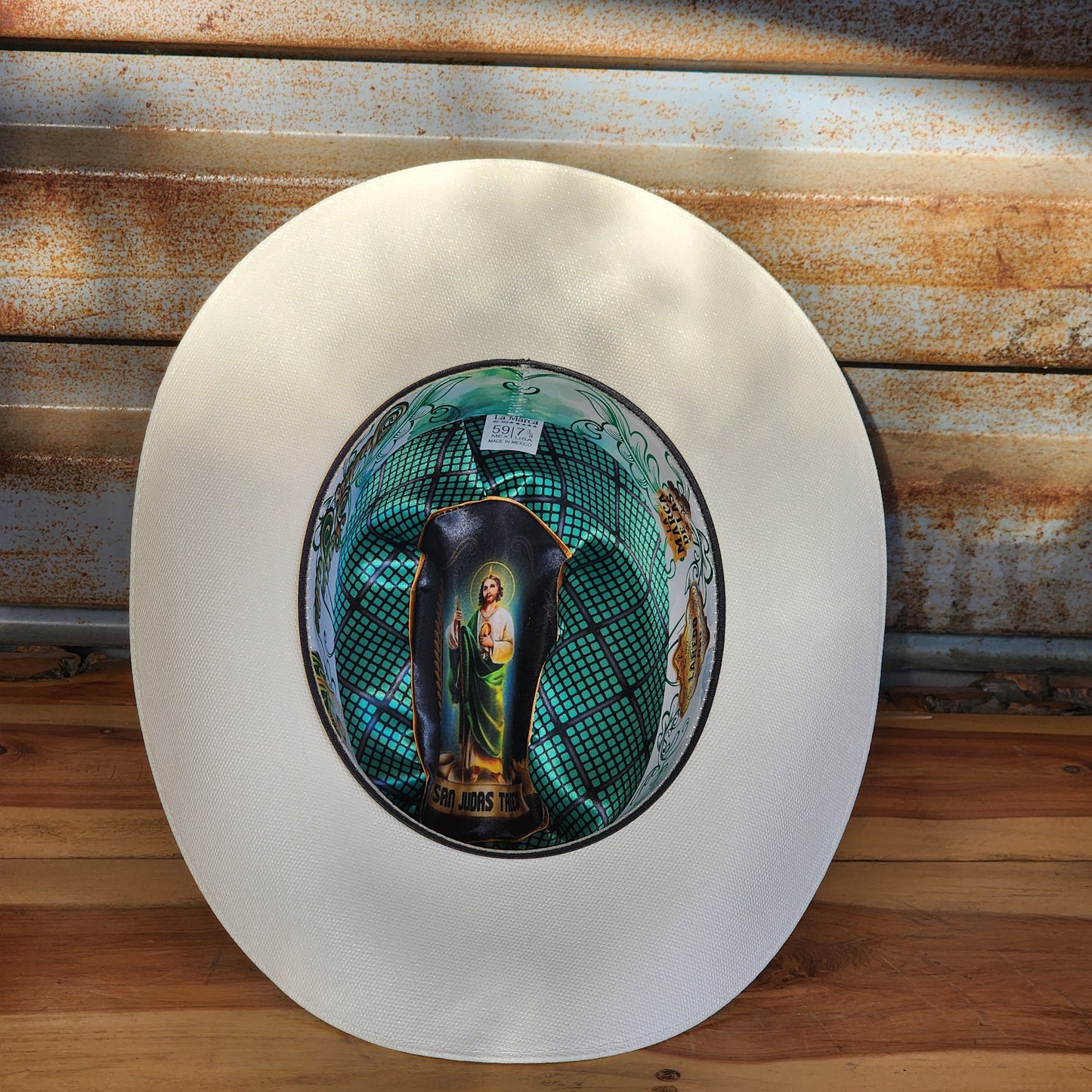 Laredo Straw Hat Telar "San Judas Tadeo"Regular Crown 1000x Estilo Sinaloa WHITE/WHITE