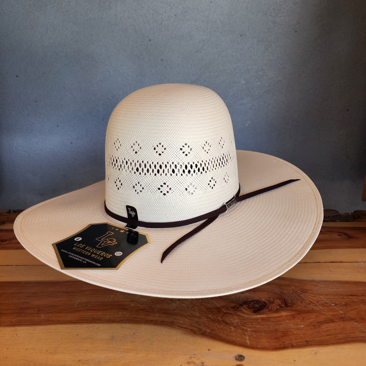 Los Vaqueros Straw Hat Open Regular Crown Baker White