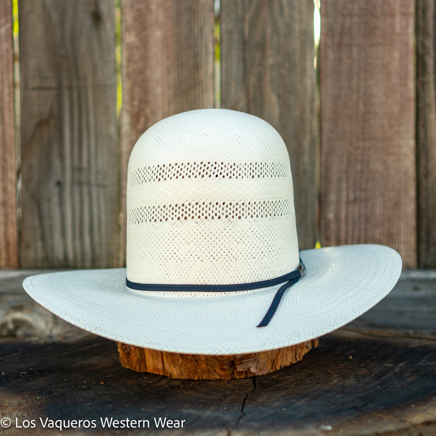 Laredo Straw Hat Tall Crown Two Rounds White