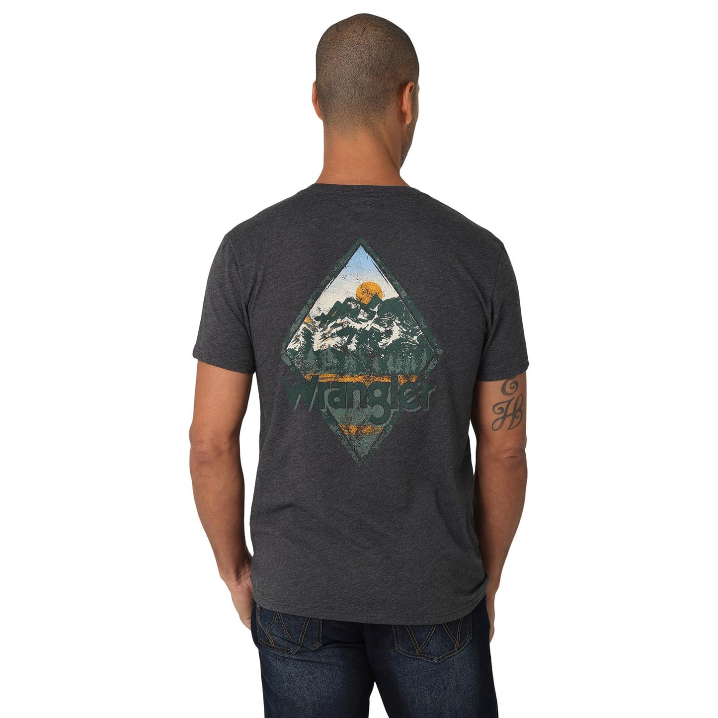 Men's Wrangler® Short Sleeve T-Shirt in Charcoal