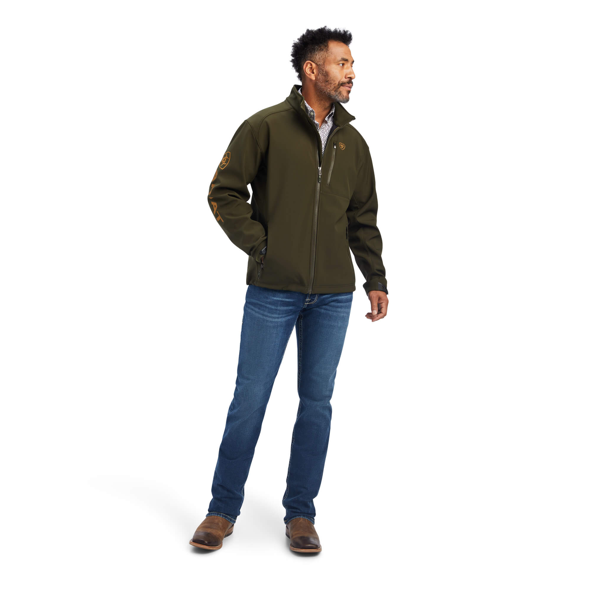 ARIAT Uomo Giacca Grizzly Canvas: Oliva, Imbottita Con Fodera Sherpa
