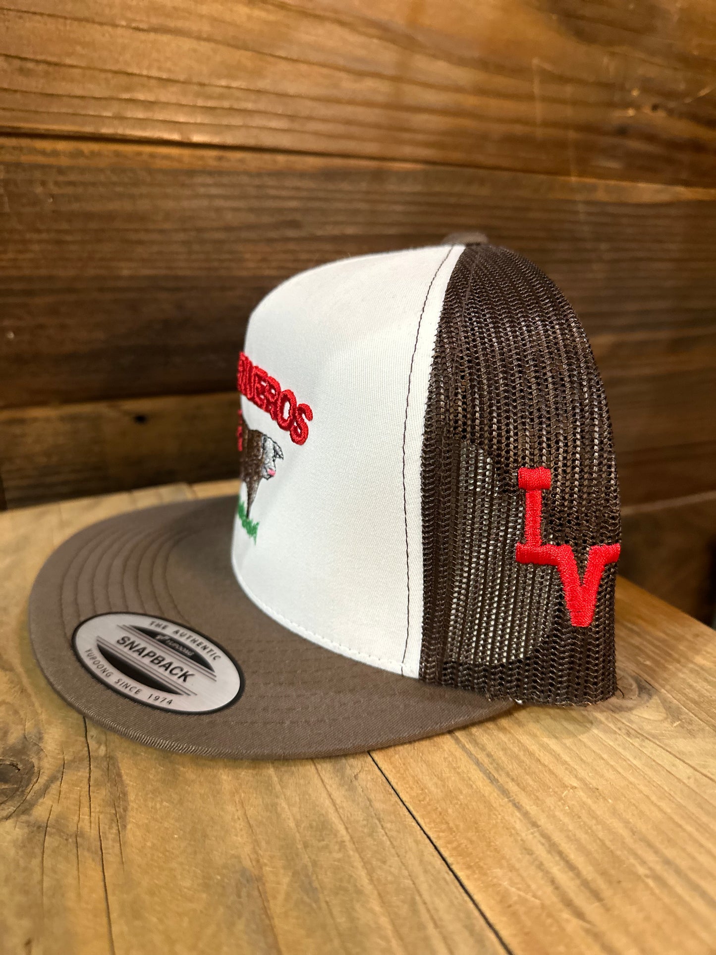 White/Brown With Red