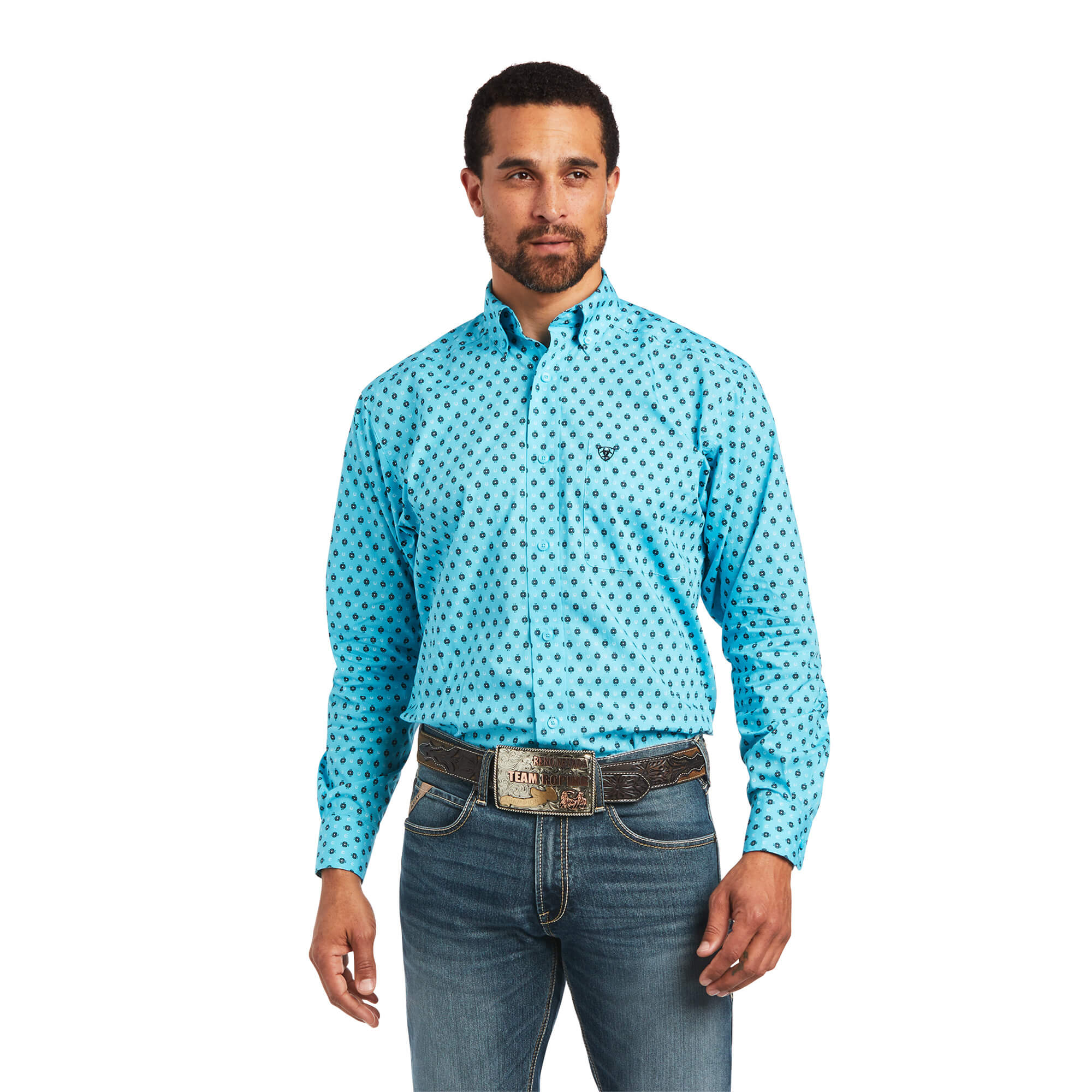 Ariat Men's Manuel Classic Fit Shirt Bachelor Button – Los Vaqueros ...