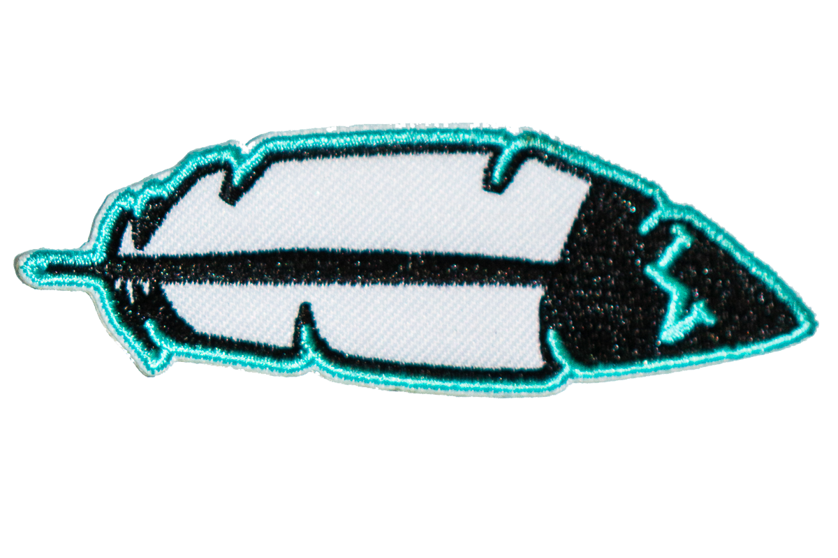 Los Vaqueros Feather Patch Teal Aqua