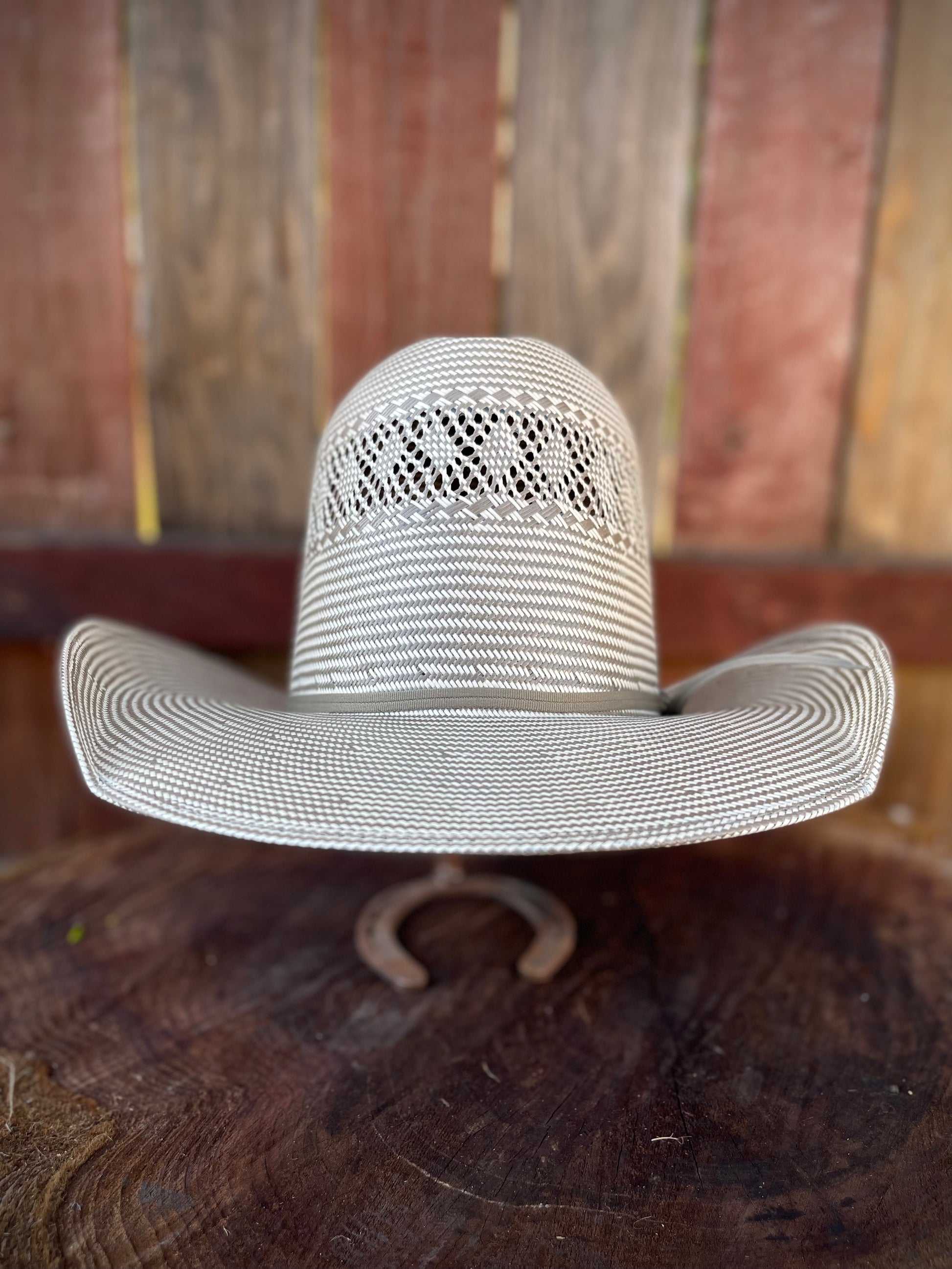 Valtierra Straw Hat Tall Crown Smoky Hill Grey White – Los Vaqueros ...